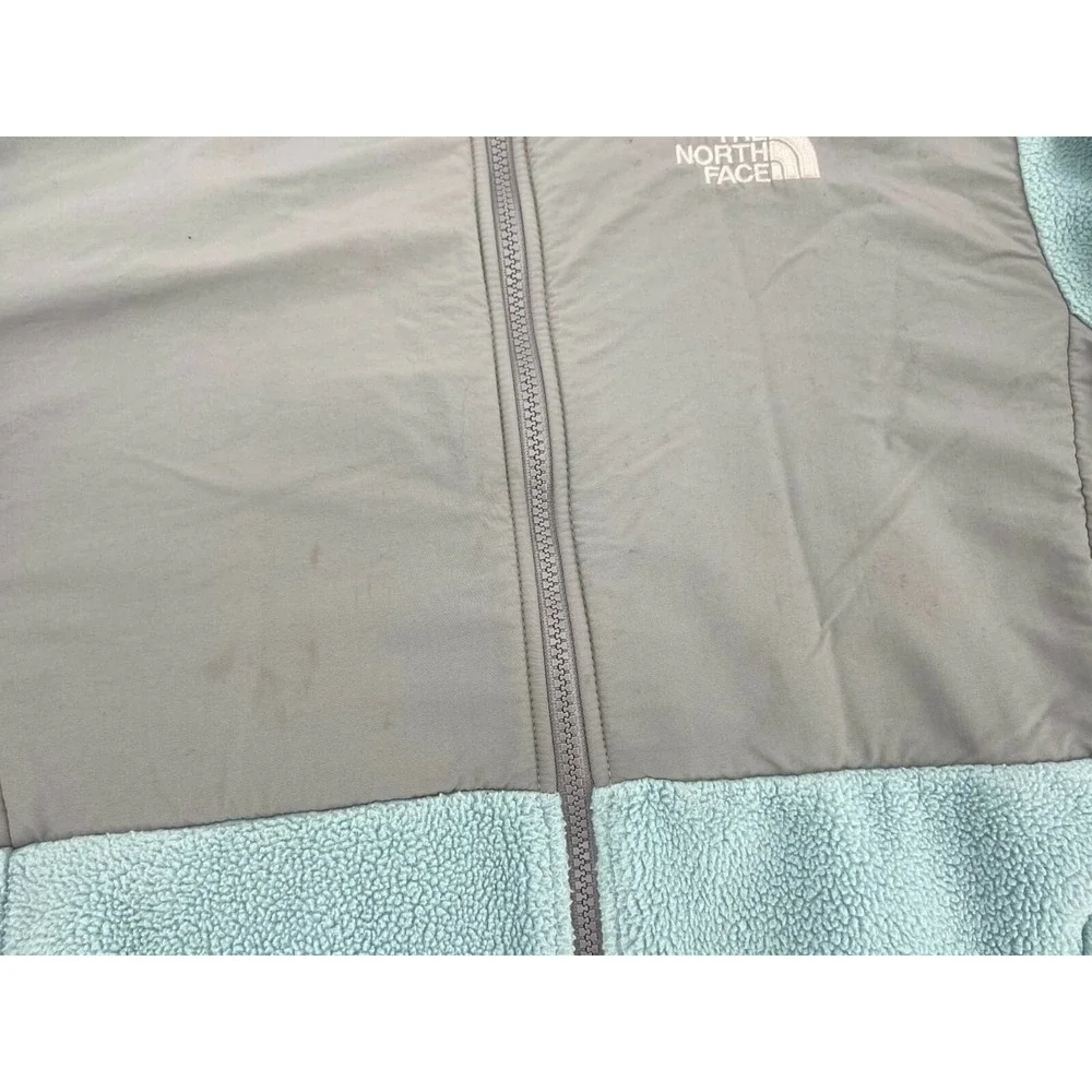 The North Face Gray/Light Green Jacket Girls‎ Size XL Fleece